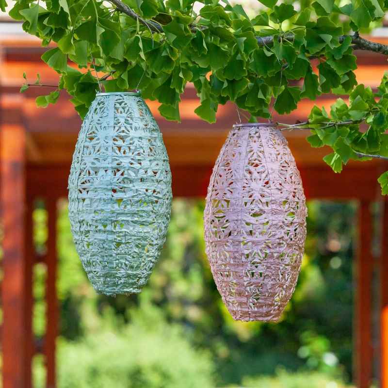 Soji Stella Wildflower Solar Lantern - Blush